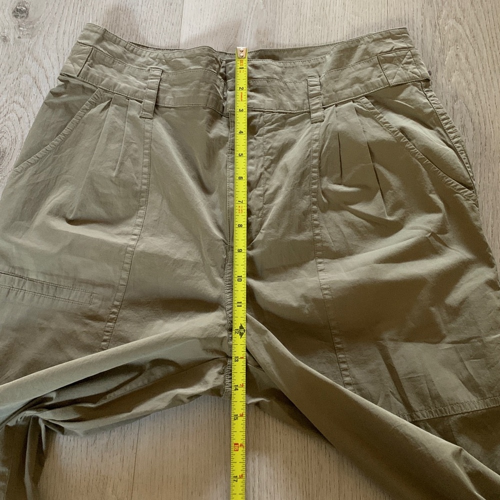 Frame twiil pleaded green pants size 6 cotton military‎ safari high waisted - Picture 11 of 15
